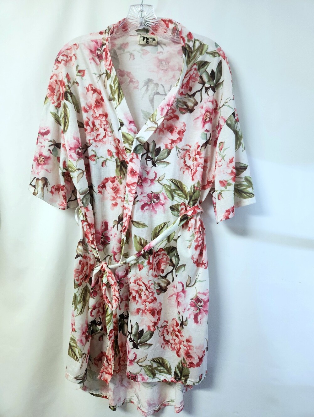Show Me Your Mumu Brie Floral Pink White Rose One Size with Tie Belt